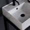 Modern Marble Design Ceramic Console Sink and Matte Black Base, 24